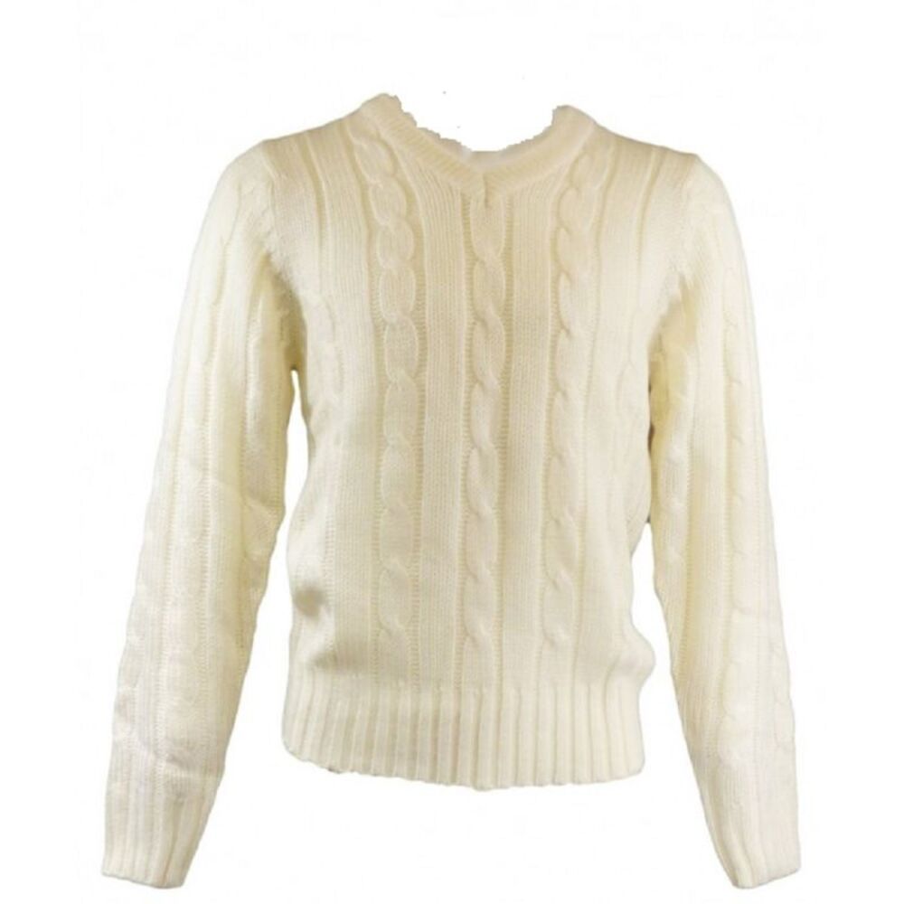 Carta Sport Mens Plain Cricket Sweater / Off White